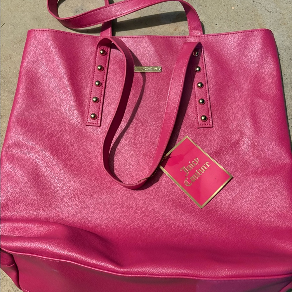 Juicy Couture Fuchsia Tote with Stud Accents